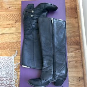 Black leathery Strappy boots! Perfect for fall and winter